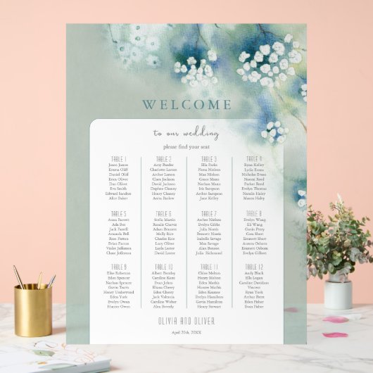 Petit Mariage de fleurs blanches - Carte de bienve (Mariage)