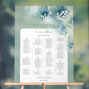Petit Mariage de fleurs blanches - Carte de bienve