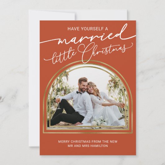 Petit Mariage de Noël marié Faire-part (Devant)