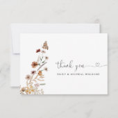 Petit Mariage Fleur sauvage Carte de remerciements (Devant)