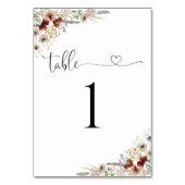 Petit Mariage Fleur sauvage Numéro de table (Dos)