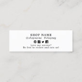 Petit Merci vif ciel Mini Carte de visite (Dos)