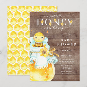 Petit miel doux Baby shower d'abeilles Invitation