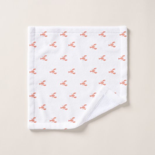 Petit minimaliste Motif de homard rouge (Gant de toilette)