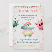 Petit Monster Anniversaire Photo Carte de remercie (Devant)