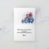 Petit Monster coloré Carte de remerciements d'anni (Intérieur)