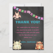 Petit Monstre à thème Anniversaire Carte de remerc (Devant)