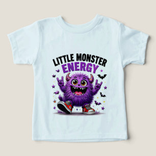 Petit Monstre Énergique Drôle Violet Halloween