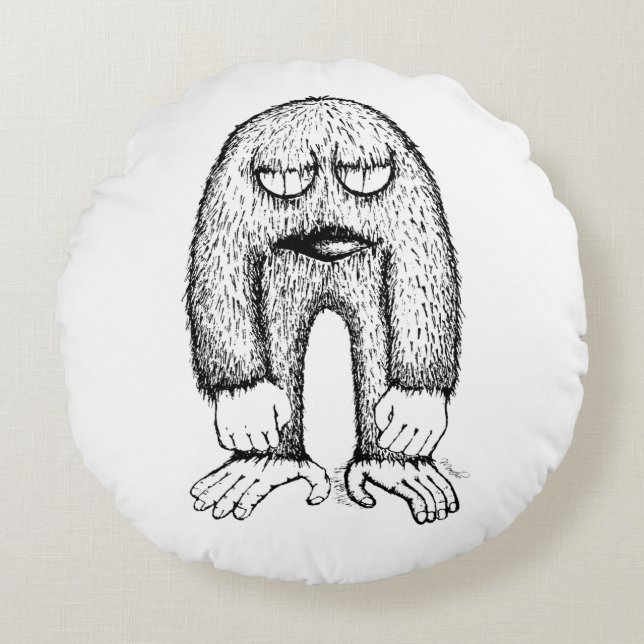 Petit Monstre Grognon Coussin d'Art Indé (Devant)