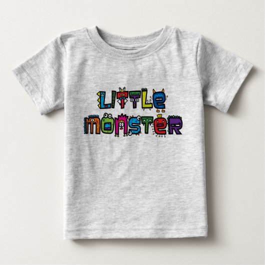 Petit monstre - le texte gribouille le T-shirt (Devant)