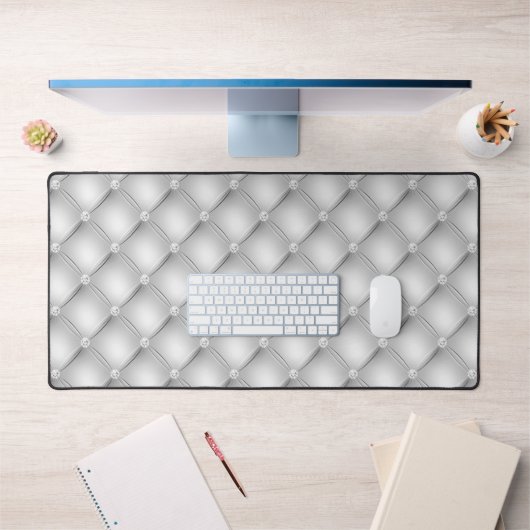 Petit motif à tufté diamant, argent (Bureau 1)