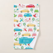Petit Motif de véhicule avec prénom (Serviette à main)