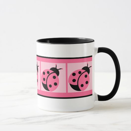 Petit Mug à Café à Rayures avec Coccinelles (Droite)