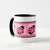 Petit Mug à Café à Rayures avec Coccinelles (Devant gauche)