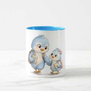 Petit Mug Accent Oiseau Bleu Café