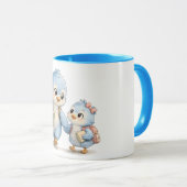 Petit Mug Accent Oiseau Bleu Café (Devant droit)