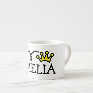 Petit mug d'enfant personnalisé avec couronne de p