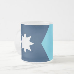 Petit mug en verre givré avec le drapeau du Minnes