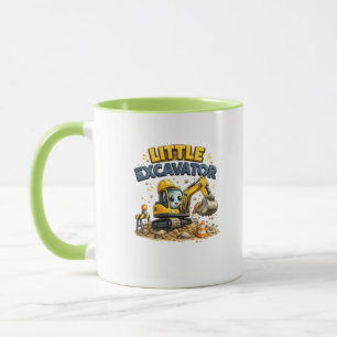 Petit Mug Excavatrice Mignonne de Construction