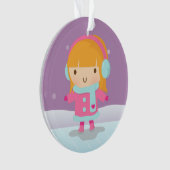 Petit Noël mignon d'hiver de fille de patineur de (devant)