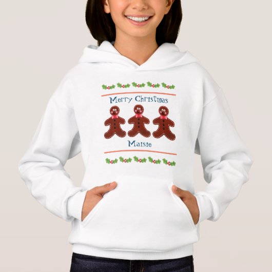 Petit Noël personnalisé Gingerbread Homme Sweat - (Devant)