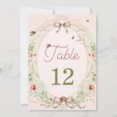 Petit Numéro De Table Rustique Vintage Love Bug (Devant)