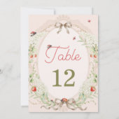 Petit Numéro De Table Rustique Vintage Love Bug (Dos)