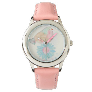 Petit oiseau à l'aquarelle dans une montre !
