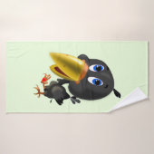 Petit Oiseau avec le coeur Cadeau Drôle serviette  (Serviette de bain)