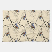 Petit oiseau bleu, serviette de cuisine modelée (Horizontal)