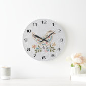 Petit Oiseau Coloré Horloge Florale (Maison)