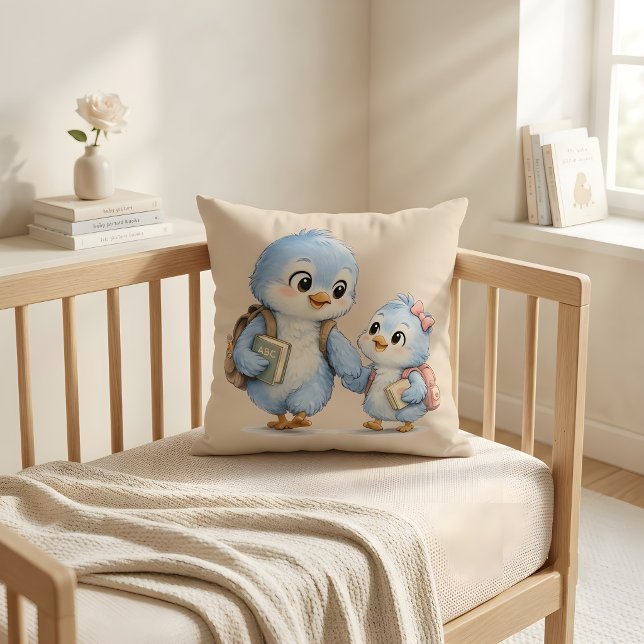 Petit Oiseau Frère Sœur Coussin de Lancer (Créateur téléchargé)