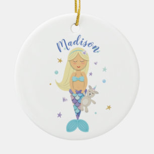 Petit ornement blond de sirène