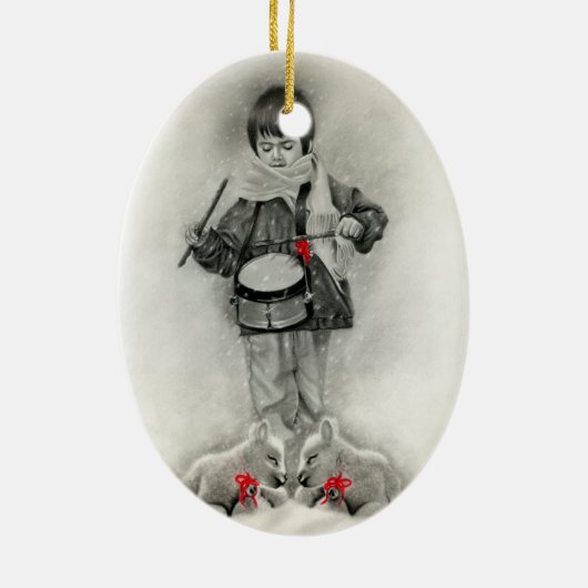 Petit ornement de garçon de batteur (Dos)