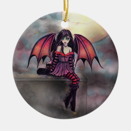 Petit ornement de Halloween de fée vampire gothiqu (Devant)
