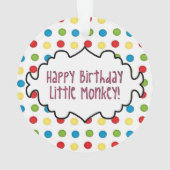 Petit ornement de joyeux anniversaire de singe (dos)