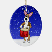 Petit ornement de Noël de corgi de batteur (Droite)