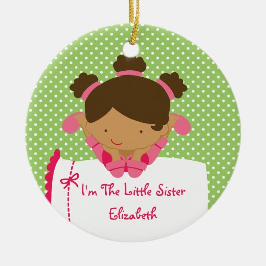 Petit Ornement de Noël Soeur Douce Fille (Devant)