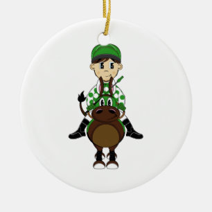 Petit ornement mignon de jockey