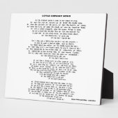 PETIT ORPHANT ANNIE POEM PLAQUE (Côté)