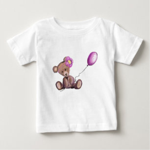 Petit ours bébé avec T-shirt bébé en ballon