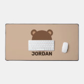 Petit ours Brown mignon avec nom personnalisé (Clavier et souris)