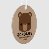 Petit ours Brown mignon avec nom personnalisé (devant)