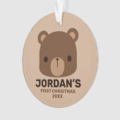 Petit ours Brown mignon avec nom personnalisé (devant)