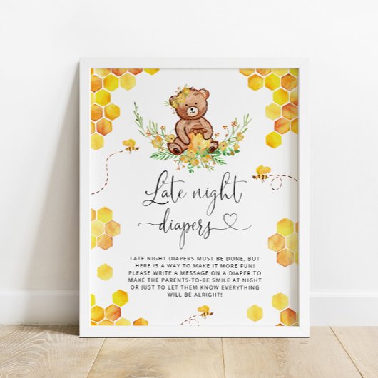 Petit ours d'abeilles Poster