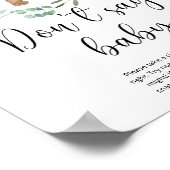 Petit ours en peluche Ne dites pas Poster bébé (Coin)