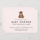 Petit ours | Invitation baby shower (Devant / Derrière)