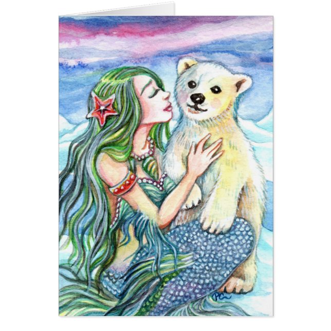 Petit Ours Polaire Bébé - Mermaid Art (Devant)
