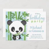 Petit panda ours invitation d'anniversaire, invita (Devant / Derrière)