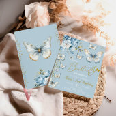 Petit papillon bleu et or Invitation d'anniversair